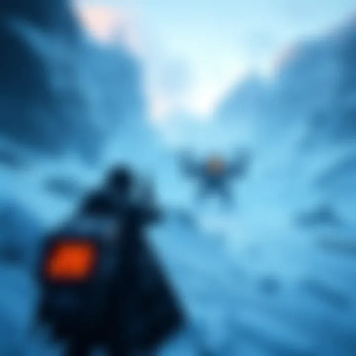 A player exploring a snowy map in Cryo mode, enjoying solo ranked gameplay without team pressure.