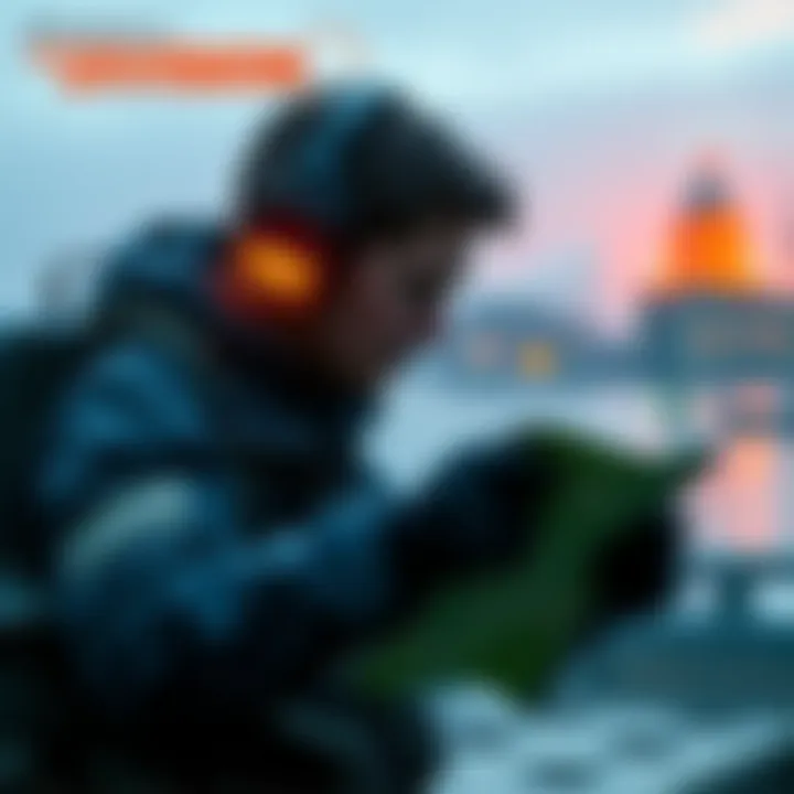 A player in Division 2 engaged in solo gameplay after completing the Tidal Basin mission, looking at a map and considering side missions
