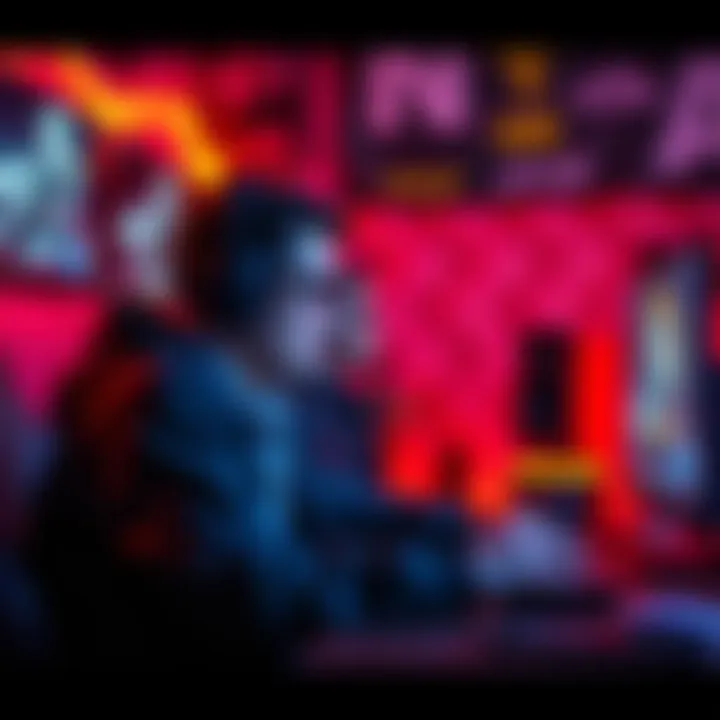 A solo gamer focused on the screen, surrounded by a cozy gaming setup, capturing the essence of solo play in extraction games.