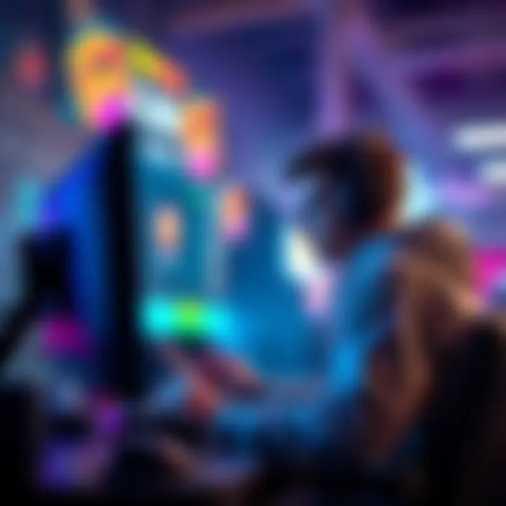 Solo Player in a Game A solo player at a gaming setup, focused on their screen, discussing game levels and points system on a forum.