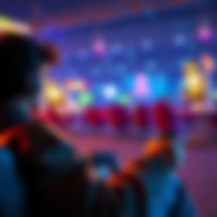 A single gamer focused on playing a multiplayer game on a console, showcasing fun and excitement
