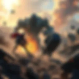 A solo player battles a raider for a Pulse Unit in a game, showcasing intense combat in a damaged battleground.