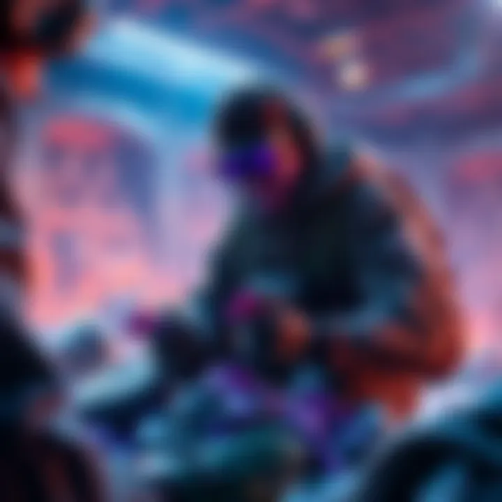 A solo player collecting goop loot using purple keys in a competitive gaming environment after a fight