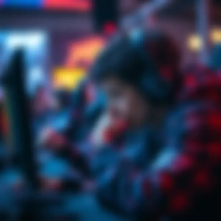 A gamer intensely planning strategies while playing solo in a 2v8 match, showcasing focus and determination