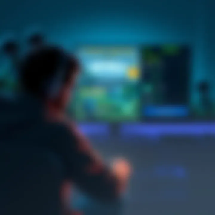 A gamer sitting in front of a screen showing a raid scenario, looking shocked after being killed by a grenade, with gameplay stats displayed in the background.