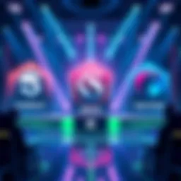 Graphic showing team roster changes and logos in esports following The International event