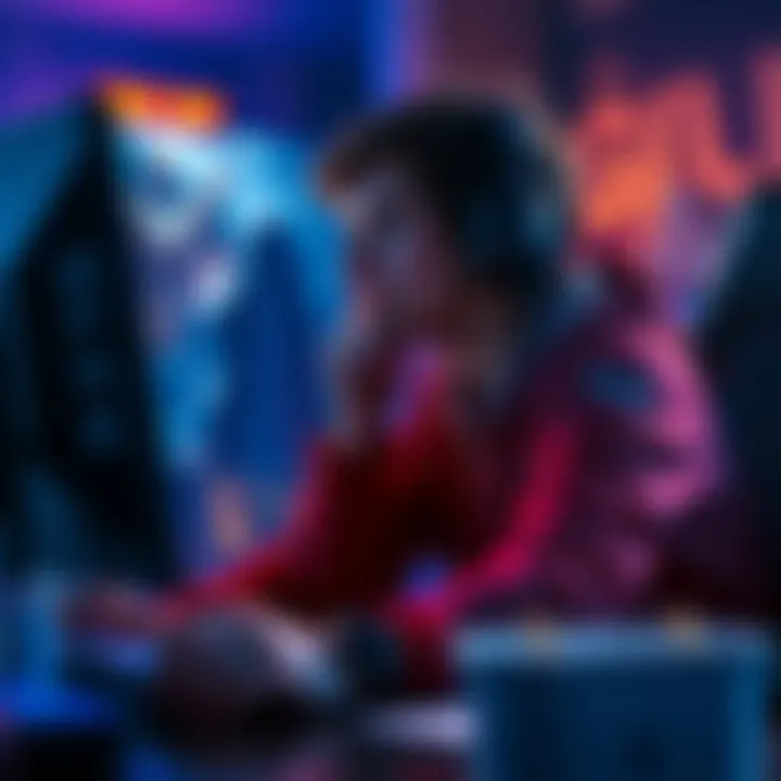 A gamer sitting at a desk, looking thoughtful while playing a video game, with a focus on personal accountability in gaming.