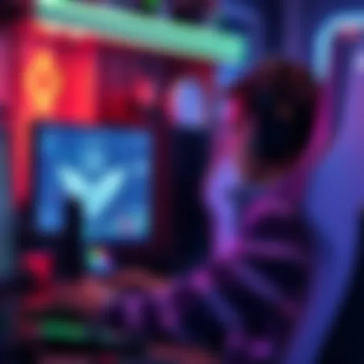 A gamer focused on their screen, surrounded by gaming equipment, showcasing the challenges of solo queue gaming in 2026.