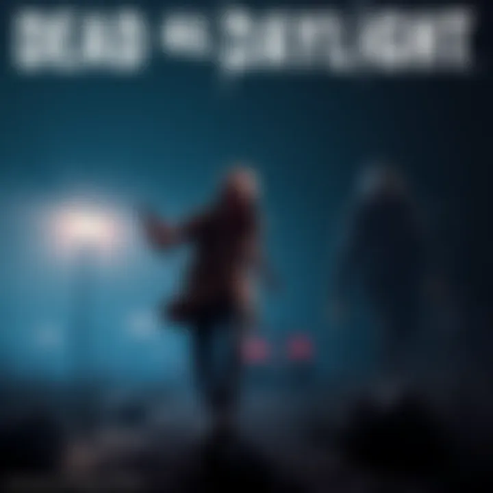 Solo Survivor in Dead by Daylight A lone survivor character trying to escape in a gloomy environment with a killer lurking nearby in Dead by Daylight