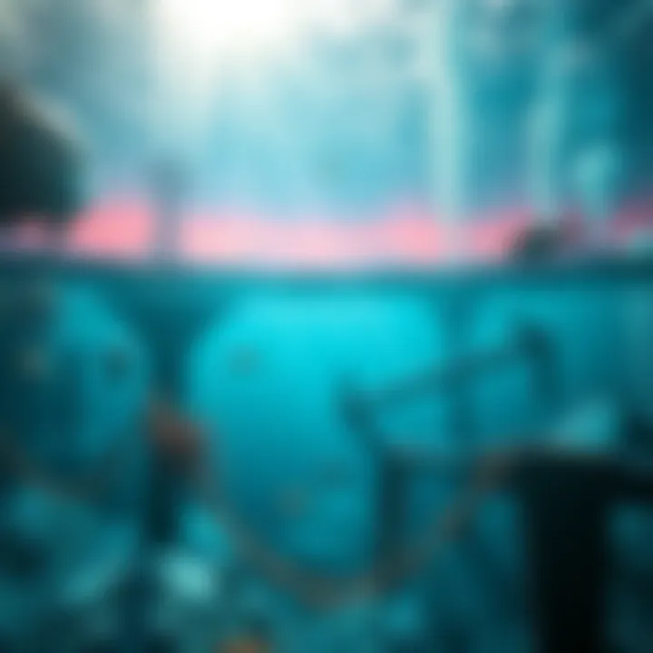 Underwater scene from SOMA A vibrant underwater environment from the game SOMA showcasing ocean life and futuristic structures.