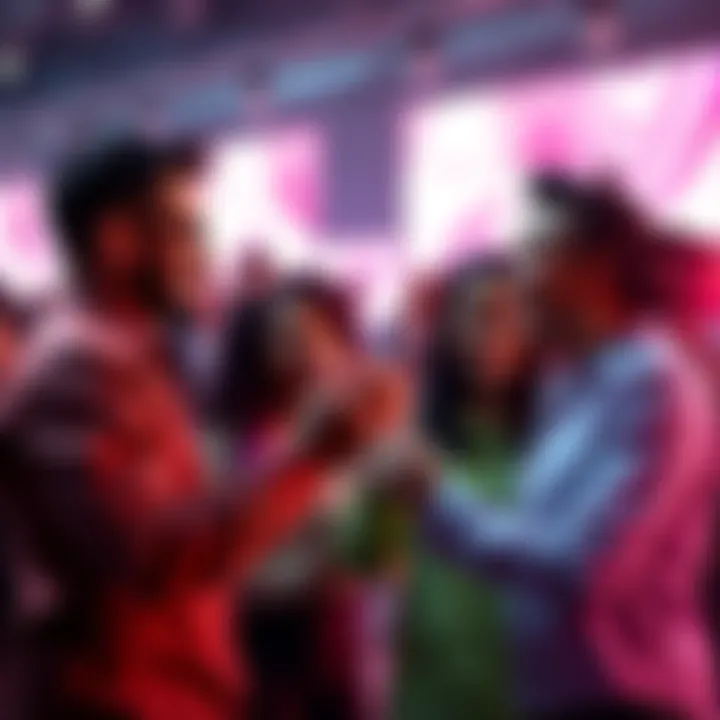 A graphic showing Sombra enhancing endorsement gathering, with people happily interacting and sharing support in a network setting.