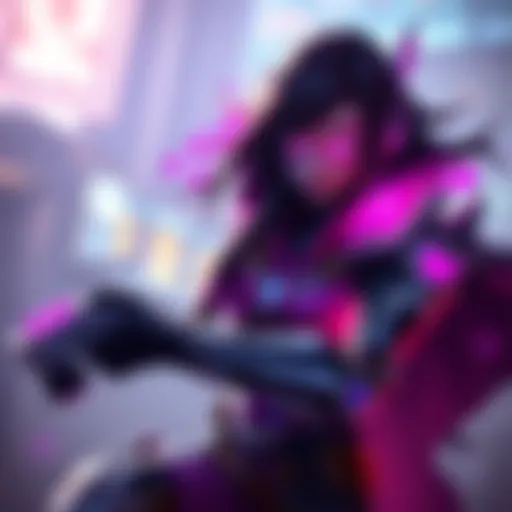 A visual representation of the Sombra character in a support role, showing her skill set and abilities during a game session.
