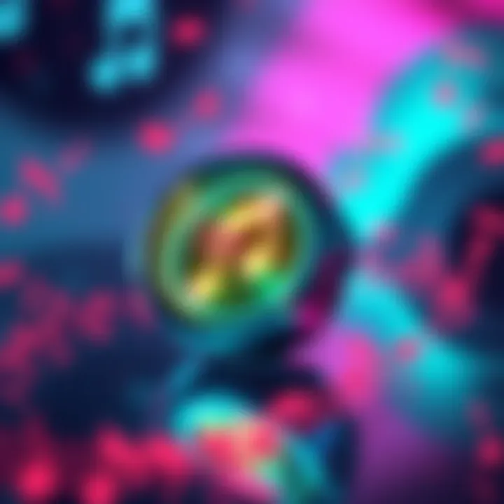 A futuristic illustration of a digital collectible of a song, featuring vibrant colors and musical notes, symbolizing a unique music experience.