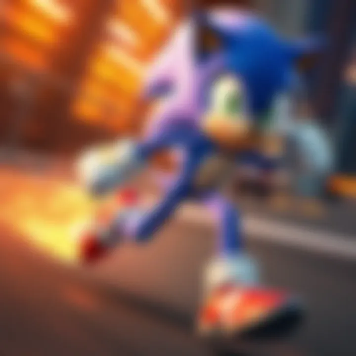 Sonic the Hedgehog character in a dynamic pose, symbolizing speed and excitement