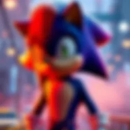 A vibrant Sonic character skin featured in a gaming battle pass, showcasing exhilarating design and colors.
