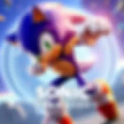 Sonic the Hedgehog in an action pose, promoting Sonic Frontiers Definitive Edition for Switch 2