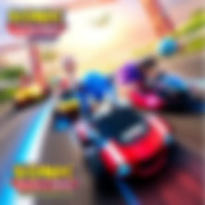 Promotional artwork featuring Sonic and racing vehicles on vibrant tracks