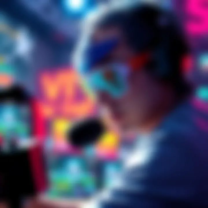 Sonic_Sol during a live stream showing Capcom Cup matches with his glasses reflecting the gameplay