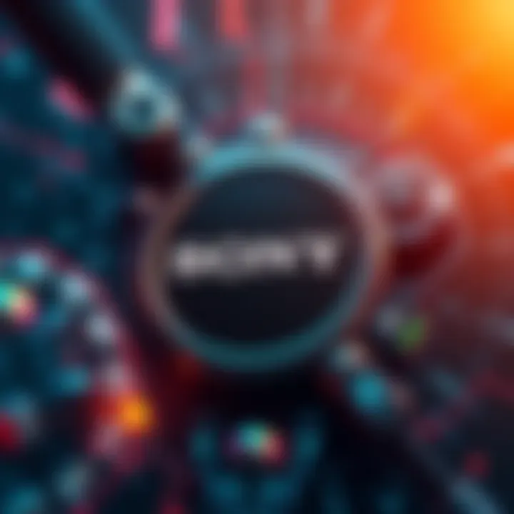 A graphic showing the Sony logo with futuristic tech elements around it