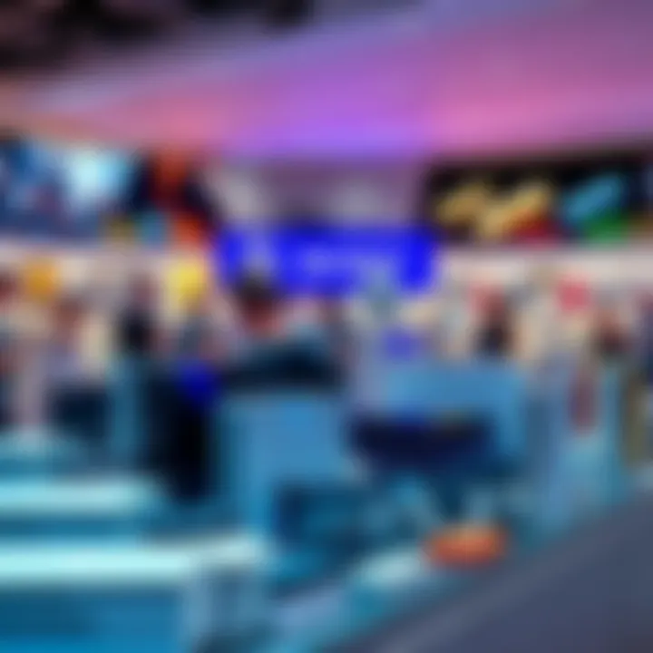 A display of various limited edition Sony gaming consoles and accessories in a retail setting, showcasing different colors and designs, with fans examining them.