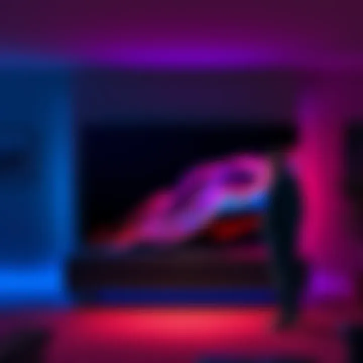 A picture showing the old Sony X750H TV being replaced by a new 75” U8 model with a person discussing the upgrade