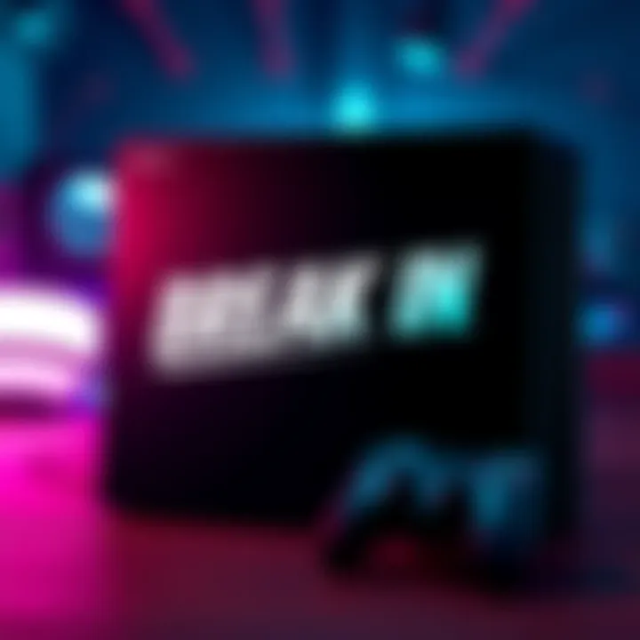 A digital artwork featuring the logo of a new game titled 'Break In' with a PlayStation console in the background.
