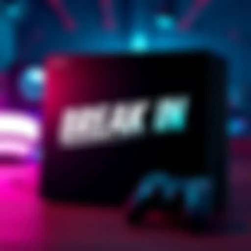 Sony Break In Game Announcement A digital artwork featuring the logo of a new game titled 'Break In' with a PlayStation console in the background.