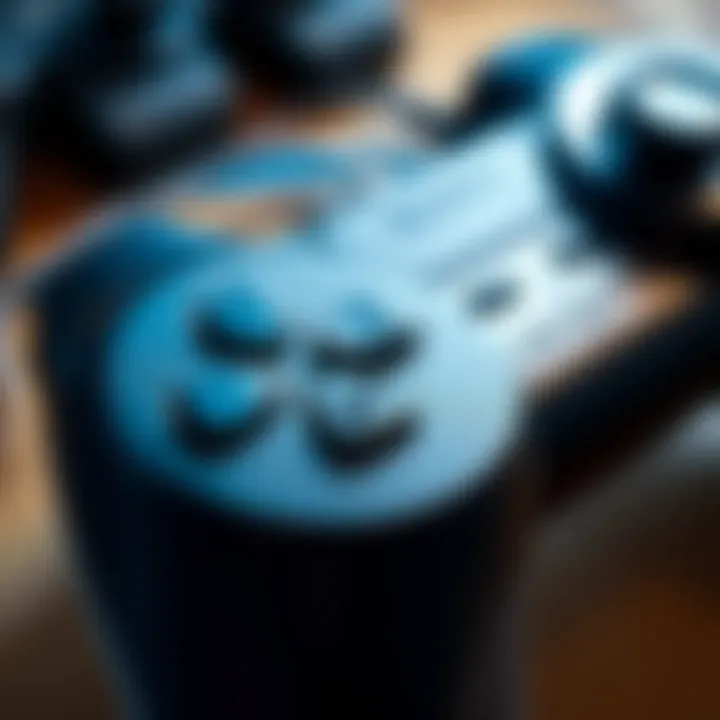 A close-up of a damaged Sony controller showing stick drift and worn buttons
