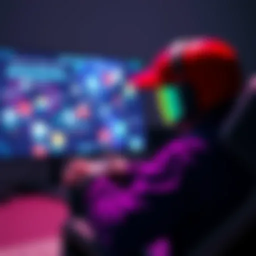 A gamer playing on a console with digital game downloads on screen, symbolizing the shift from physical game discs to digital distribution.