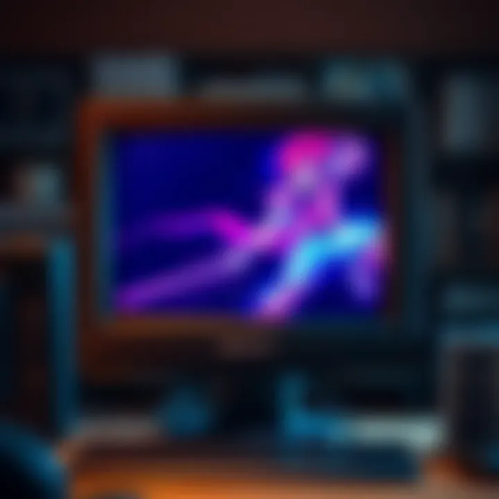 A Sony G520 CRT monitor displaying a high-resolution image at 2048x1536i and 120Hz refresh rate, showcasing its sharp graphics.