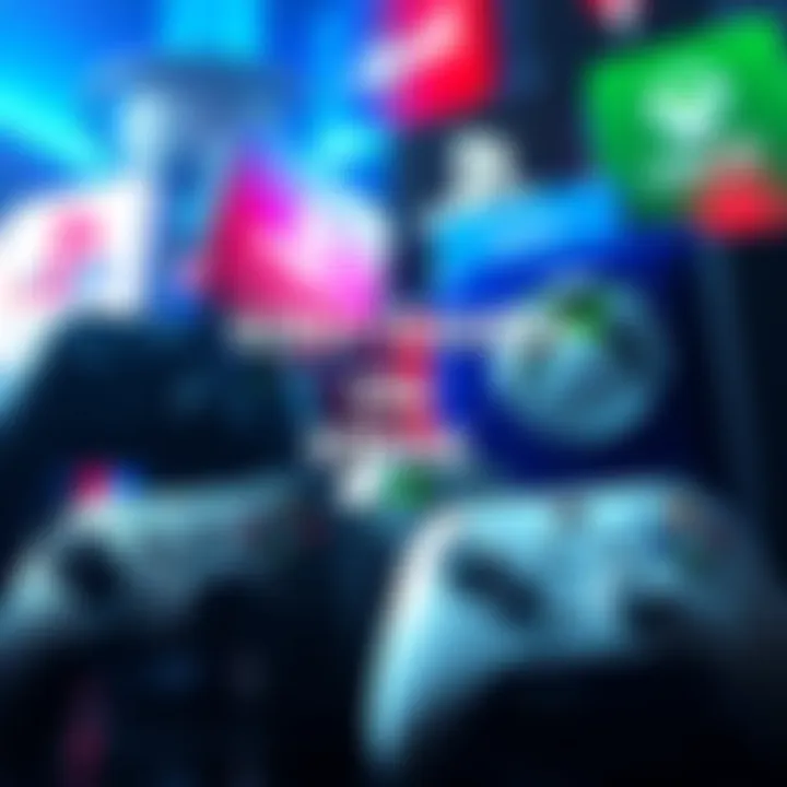A collage of PlayStation and Xbox logos with gaming controllers showing excitement for cross-platform gaming