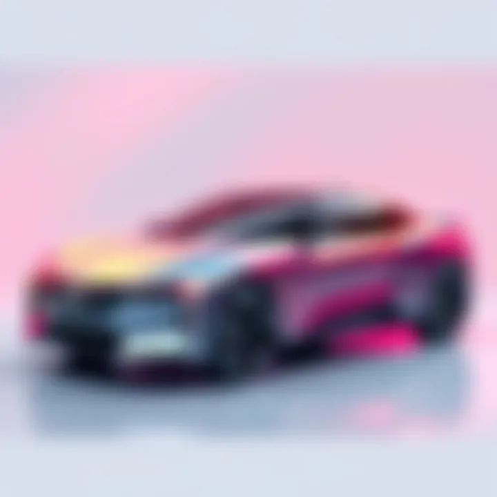 An illustration of the canceled Afeela car, showcasing a sleek design with PlayStation-themed dashboard and technology.