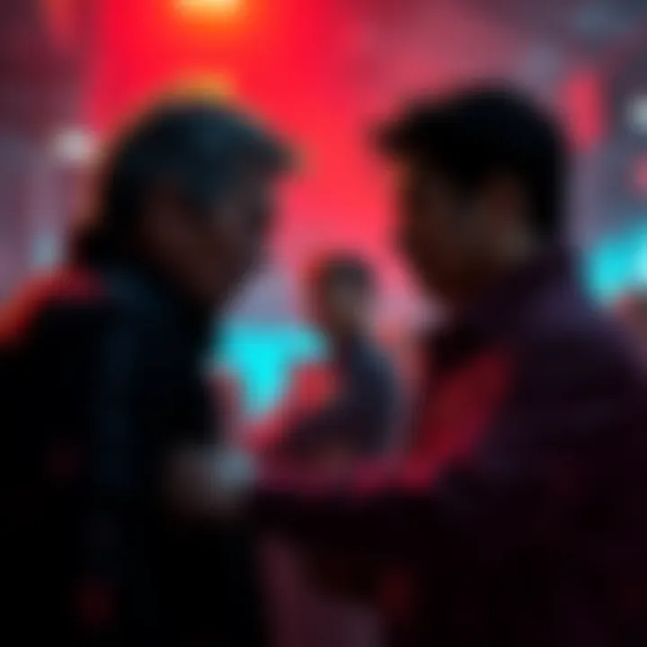 Scene from Sony's latest drama A tense moment showing key characters in a dramatic confrontation