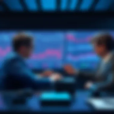 Sony executives discussing the PS6 development strategy with market charts in the background