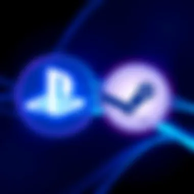 Sony PlayStation logo next to Steam logo, symbolizing the relationship between Sony and Steam for gaming.