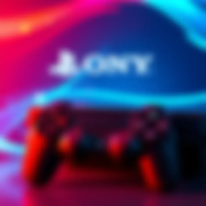 Sony logo with gaming console and controller, illustrating their vision for future hardware without losses.