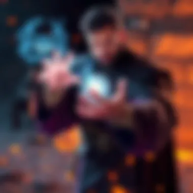 A Sorcerer with glowing hands casting a powerful spell, surrounded by magical energy effects.
