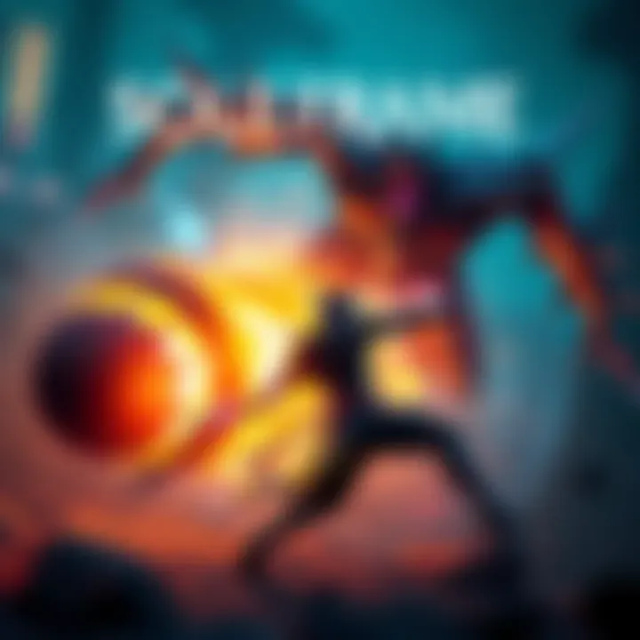 A character from Soulframe engaging in combat against a dynamic enemy in a vibrant game environment.