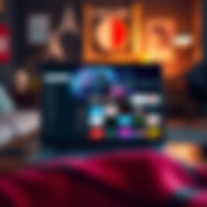 A laptop screen displaying various streaming platforms for the show Soulframe, showcasing a search for the best viewing options.