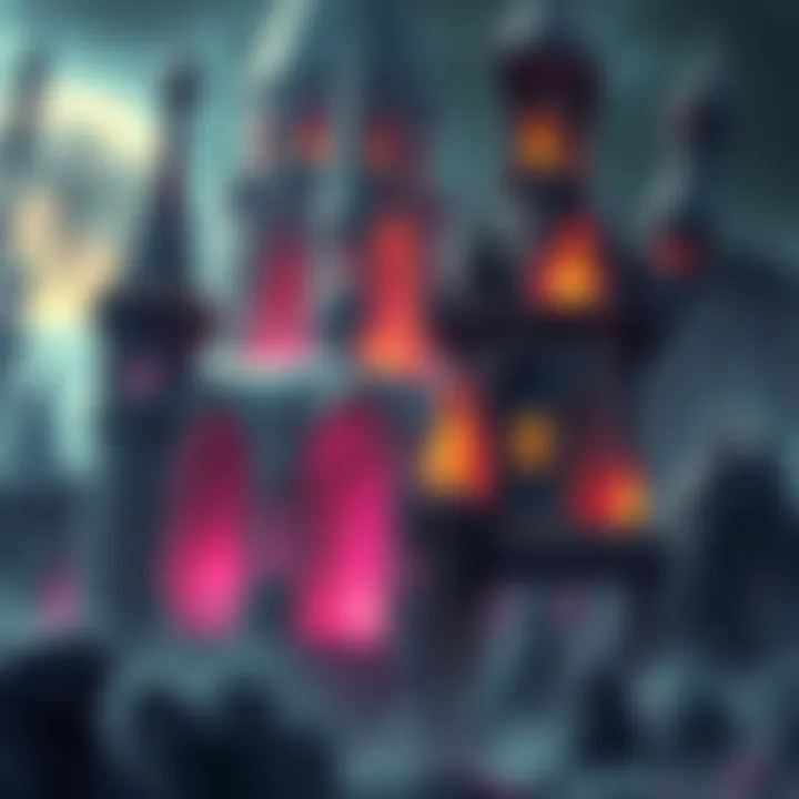 A visually striking representation of iconic locations from Souls-like games, showcasing gothic architecture and haunting landscapes.