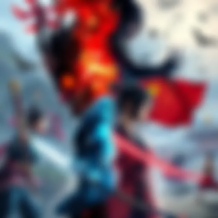 A split image showing characters and scenes from Japanese soulslike games on one side and Chinese/Korean soulslikes on the other side, highlighting their unique styles and elements.