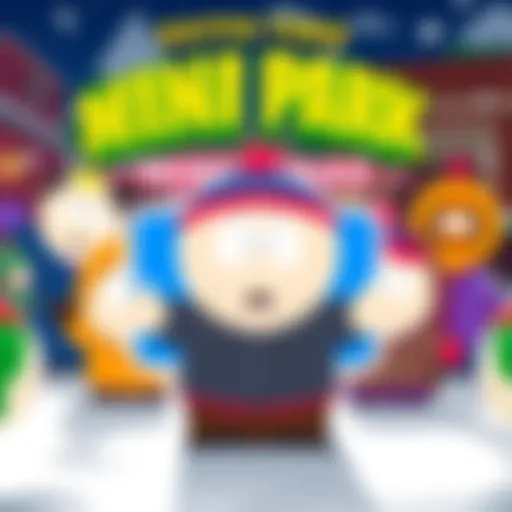 Colorful graphic featuring characters from South Park with excitement about the new Mini Pass