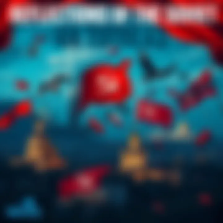 A collage depicting symbols of the Soviet Union and modern society