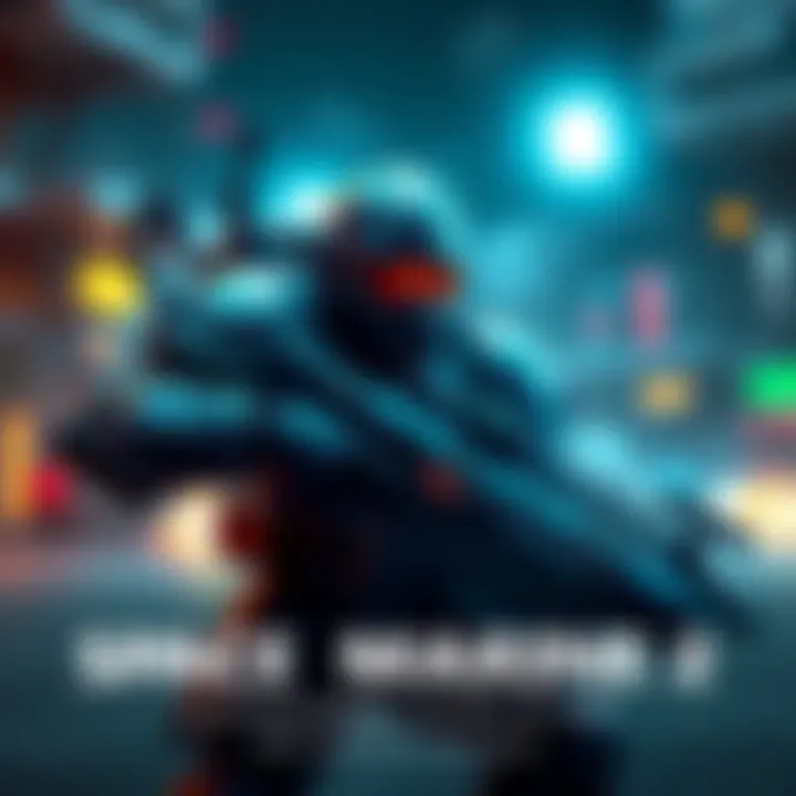 A fierce Space Marine character ready for action with futuristic weapons and armor, set in a dynamic gaming environment.