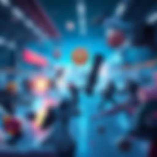 A chaotic scene at Spaceport with players engaged in intense PvP battles, leaving Carebear lobbies overwhelmed.