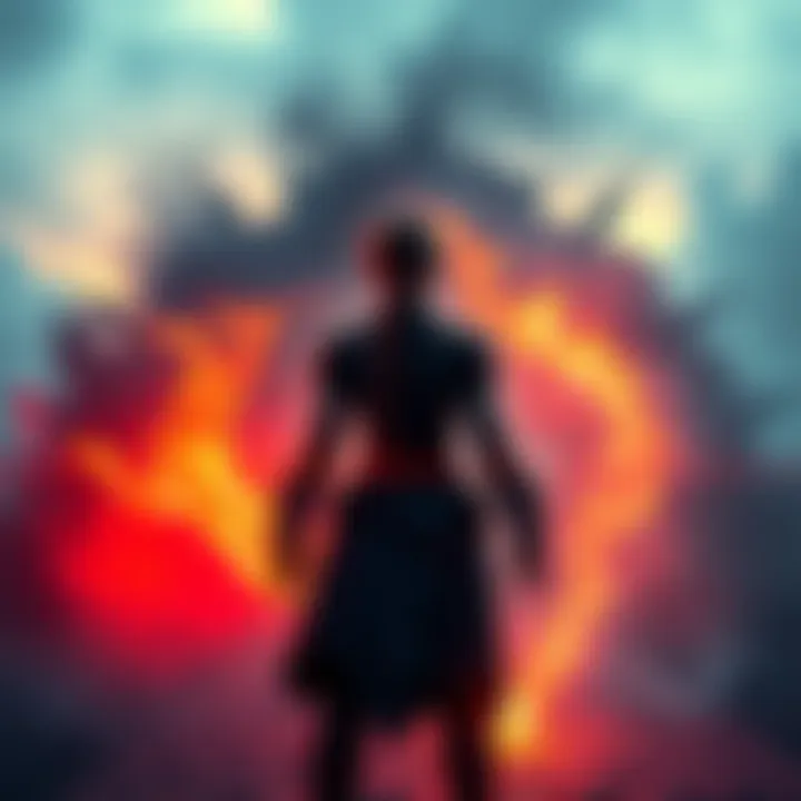 Sparing Melina or Embracing Frenzied Flame A character stands at a crossroads, facing Melina who looks conflicted between two choices. One path glows with a fiery light representing the Frenzied Flame, while the other remains dark and uncertai...