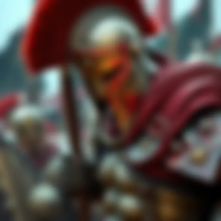 A Spartan warrior in armor, looking distressed in battle, dealing with a messy situation with liquid sticky diarrhea