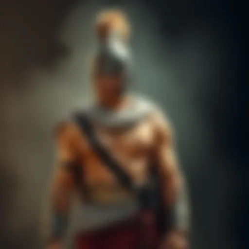 A Spartan warrior dressed in simple, functional attire, showcasing minimalist style.