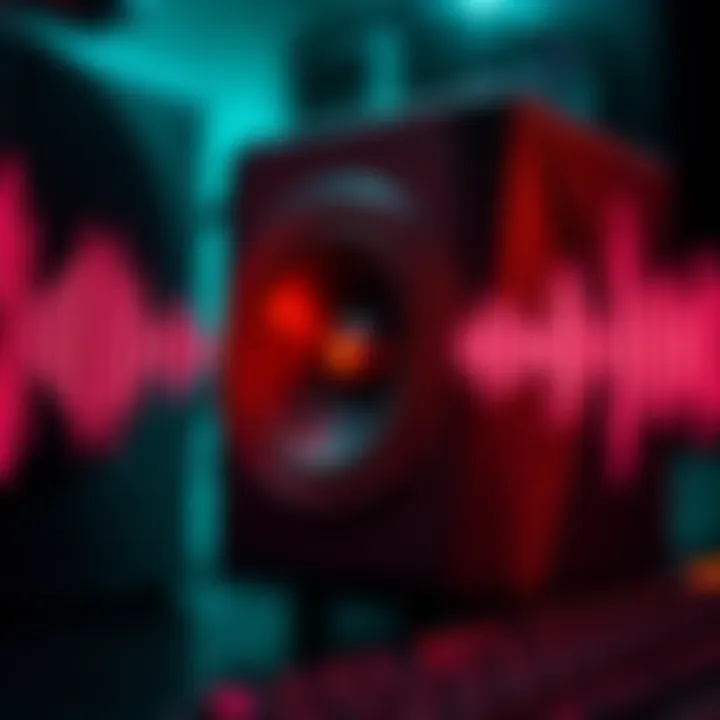A computer speaker emitting sound waves, representing audio issues in gaming.