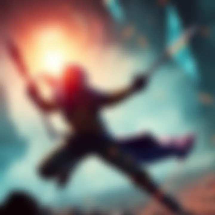 A gamer practicing spear techniques, focusing on dodging and finishing moves in an action-packed scene.